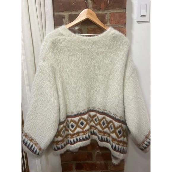 a.n.a Fuzzy Boho South Western Open Cardigan M Cream - Picture 8 of 11